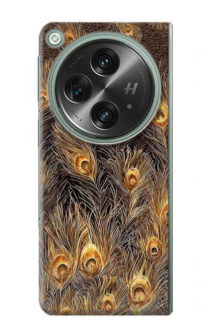 S3691 Gold Peacock Feather Case For OnePlus OPEN