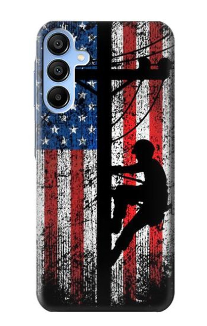 S3803 Electrician Lineman American Flag Case For Samsung Galaxy A15 5G