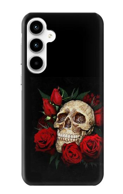 S3753 Dark Gothic Goth Skull Roses Case For Samsung Galaxy A35 5G