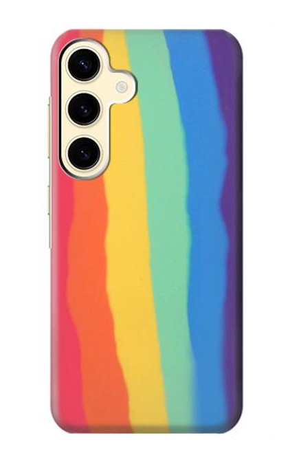 S3799 Cute Vertical Watercolor Rainbow Case For Samsung Galaxy S24