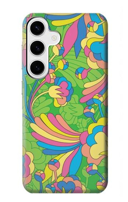 S3273 Flower Line Art Pattern Case For Samsung Galaxy S24 Plus