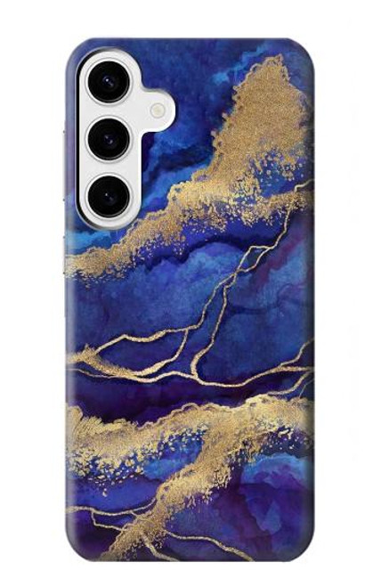 S3906 Navy Blue Purple Marble Case For Samsung Galaxy S24 Plus