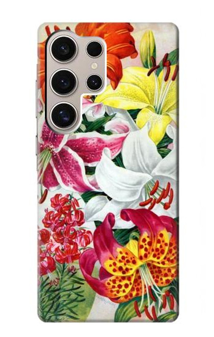 S3205 Retro Art Flowers Case For Samsung Galaxy S24 Ultra