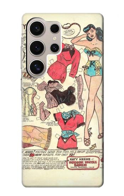 S3820 Vintage Cowgirl Fashion Paper Doll Case For Samsung Galaxy S24 Ultra