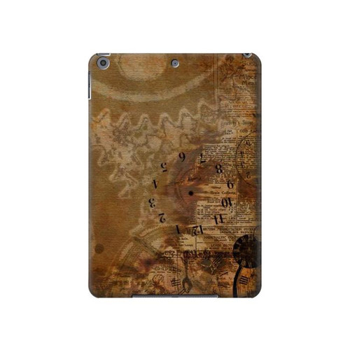 S3456 Vintage Paper Clock Steampunk Hard Case For iPad 10.2 (2021,2020,2019), iPad 9 8 7