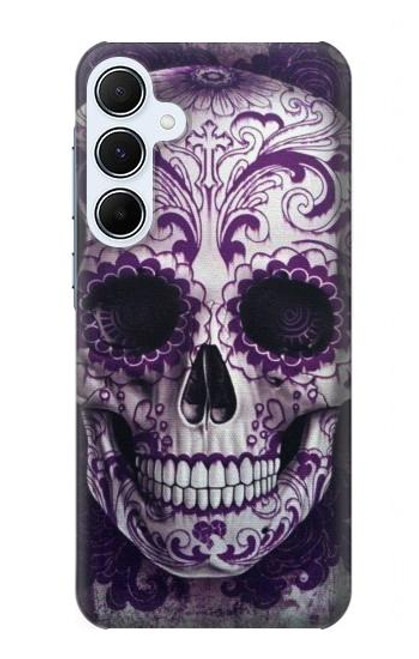 S3582 Purple Sugar Skull Case For Samsung Galaxy A55 5G