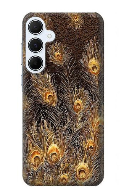 S3691 Gold Peacock Feather Case For Samsung Galaxy A55 5G