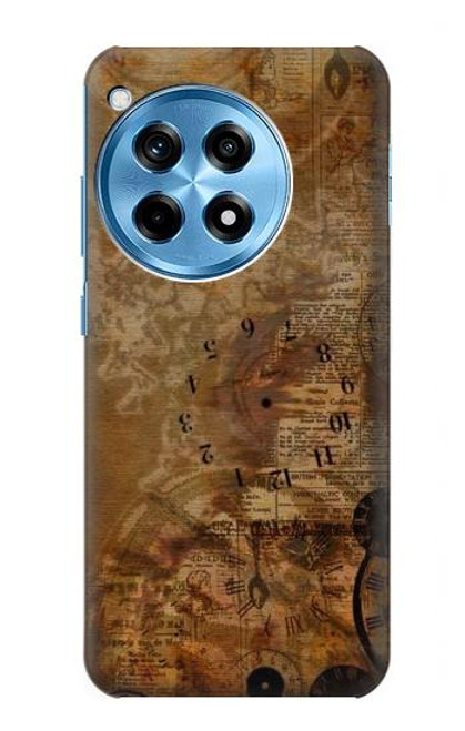 S3456 Vintage Paper Clock Steampunk Case For OnePlus 12R