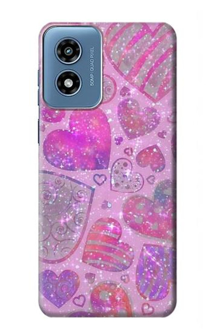 S3710 Pink Love Heart Case For Motorola Moto G Play 4G (2024)