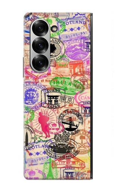 S3904 Travel Stamps Case For Samsung Galaxy Z Fold 6