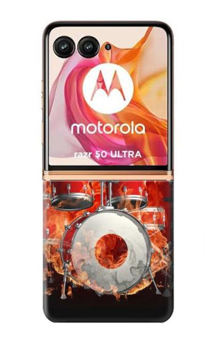 S1431 Skull Drum Fire Rock Case For Motorola Razr 50 Ultra