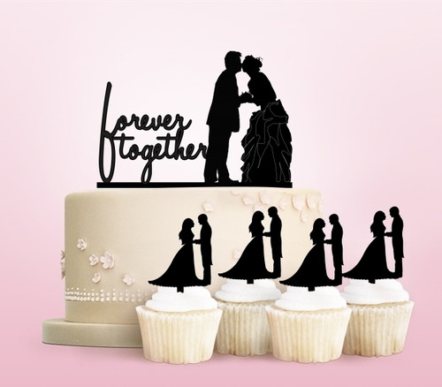 TC0071 Forever Together Marry Party Wedding Birthday Acrylic Cake Topper Cupcake Toppers Decor Set 11 pcs