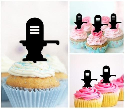 TA1084 Shiva Lingam Silhouette Party Wedding Birthday Acrylic Cupcake Toppers Decor 10 pcs