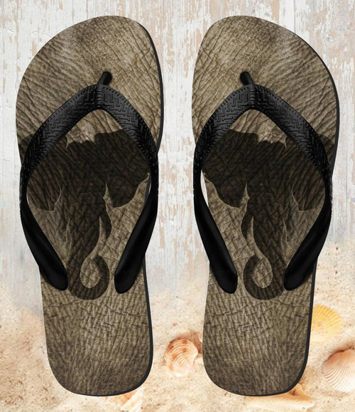 FA0277 Elephant Skin Graphic Printed Beach Slippers Sandals Flip Flops Unisex