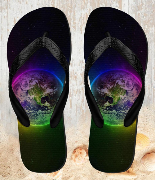 FA0289 Colorful Planet Beach Slippers Sandals Flip Flops Unisex