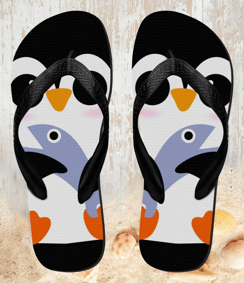 FA0295 Cute Baby Penguin Beach Slippers Sandals Flip Flops Unisex
