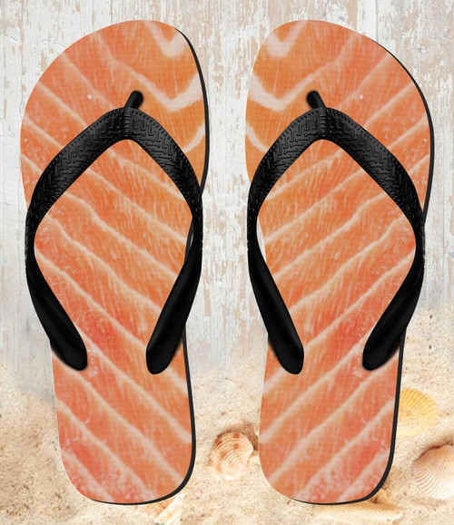 FA0322 Salmon Fish Graphic Beach Slippers Sandals Flip Flops Unisex