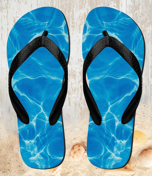 FA0349 Blue Water Swimming Pool Beach Slippers Sandals Flip Flops Unisex