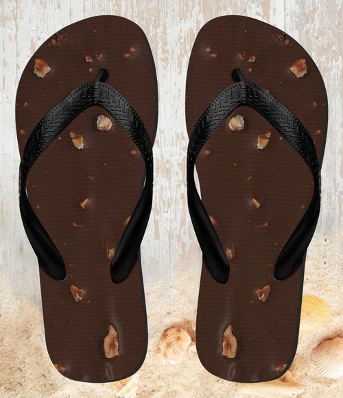 FA0395 Chocolate Ice Cream Bar Beach Slippers Sandals Flip Flops Unisex