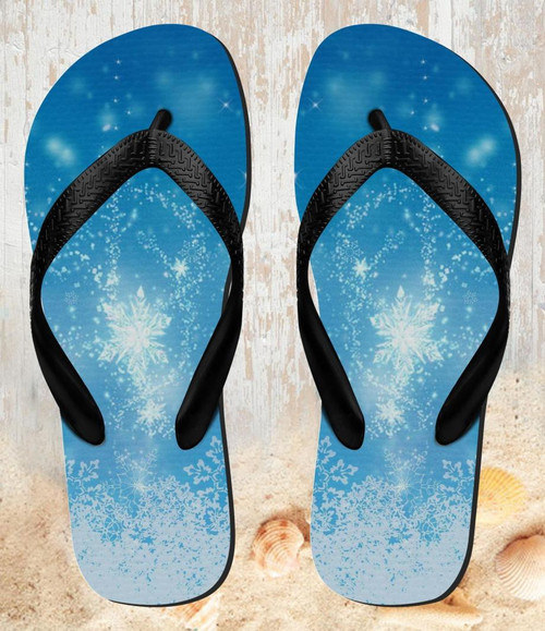 FA0399 Frozen Snow Spell Magic Beach Slippers Sandals Flip Flops Unisex