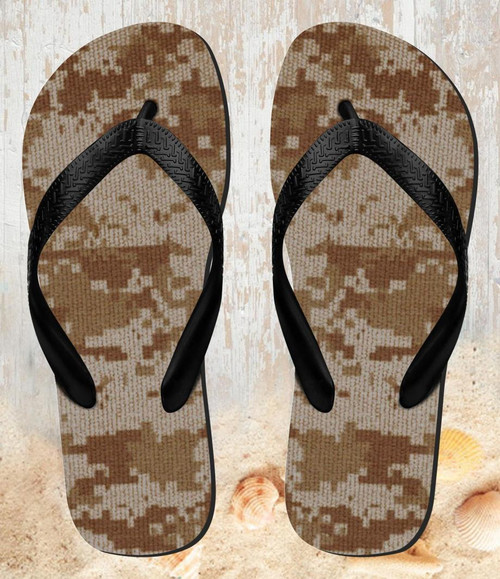FA0406 Desert Digital Camo Camouflage Beach Slippers Sandals Flip Flops Unisex