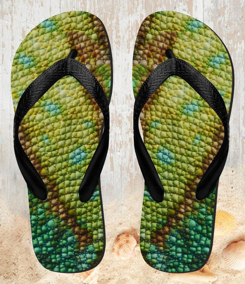 FA0448 Lizard Skin Graphic Printed Beach Slippers Sandals Flip Flops Unisex