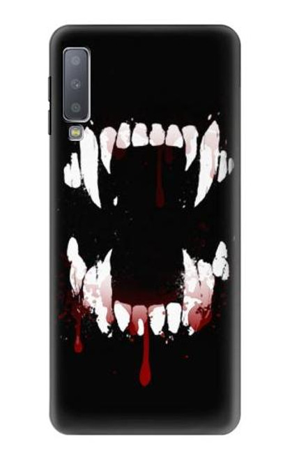 S3527 Vampire Teeth Bloodstain Case For Samsung Galaxy A7 (2018)