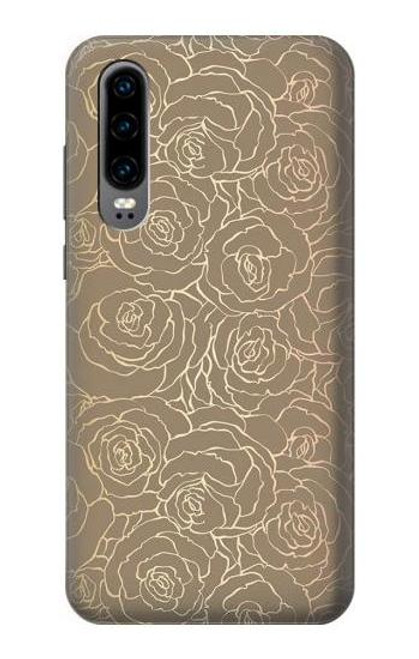 S3466 Gold Rose Pattern Case For Huawei P30