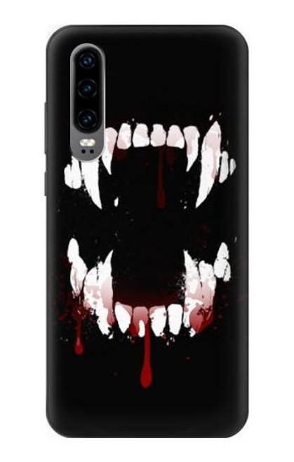 S3527 Vampire Teeth Bloodstain Case For Huawei P30