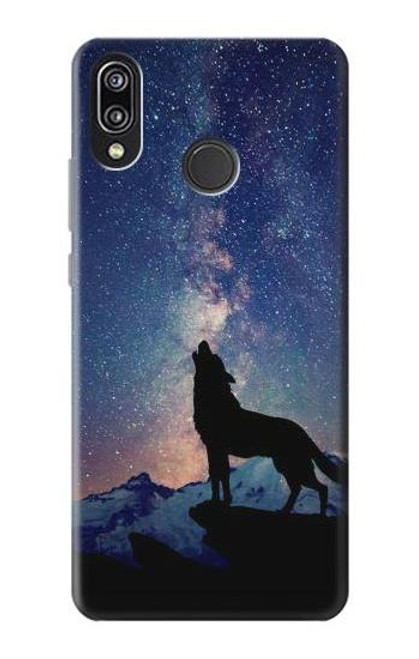 S3555 Wolf Howling Million Star Case For Huawei P20 Lite