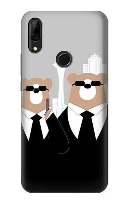S3557 Bear in Black Suit Case For Huawei P Smart Z, Y9 Prime 2019