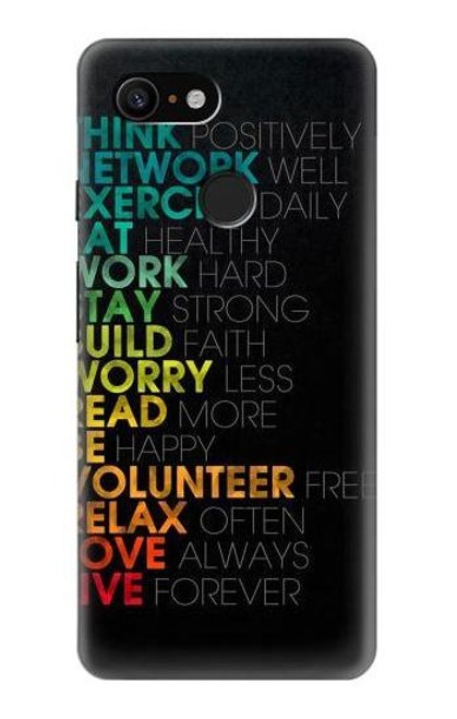 S3523 Think Positive Words Quotes Case For Google Pixel 3