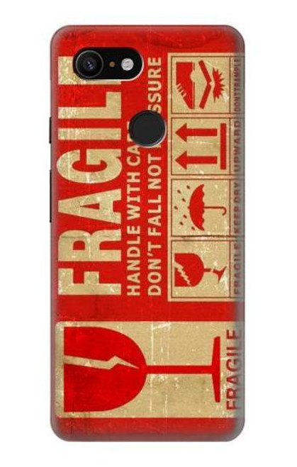 S3552 Vintage Fragile Label Art Case For Google Pixel 3