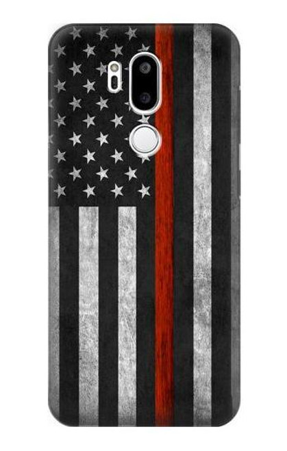 S3472 Firefighter Thin Red Line Flag Case For LG G7 ThinQ