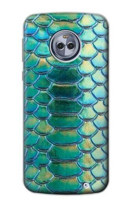 S3414 Green Snake Scale Graphic Print Case For Motorola Moto X4