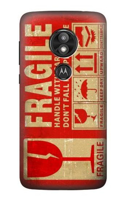 S3552 Vintage Fragile Label Art Case For Motorola Moto E Play (5th Gen.), Moto E5 Play, Moto E5 Cruise (E5 Play US Version)
