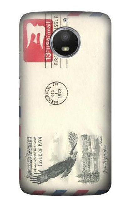 S3551 Vintage Airmail Envelope Art Case For Motorola Moto E4 Plus