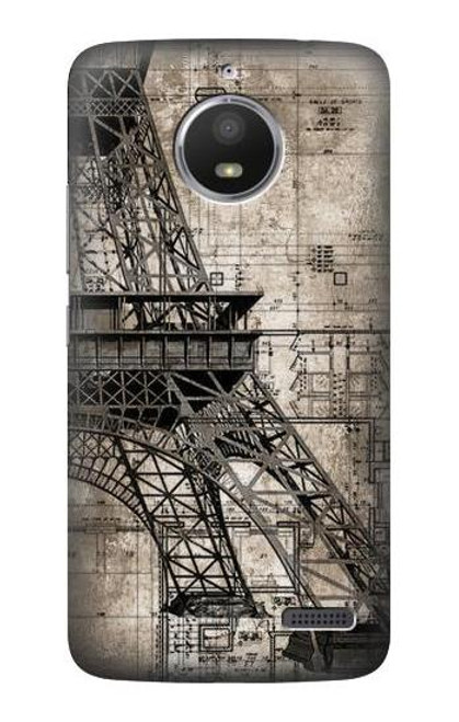 S3416 Eiffel Tower Blueprint Case For Motorola Moto E4