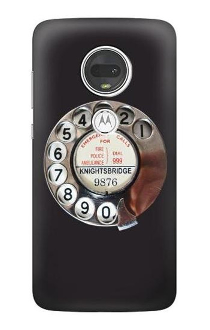 S0059 Retro Rotary Phone Dial On Case For Motorola Moto G7, Moto G7 Plus