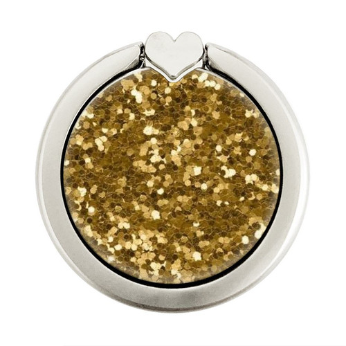S3388 Gold Glitter Graphic Print Graphic Ring Holder and Pop Up Grip
