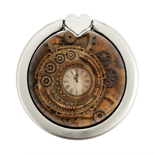 S3401 Clock Gear Steampunk Graphic Ring Holder and Pop Up Grip