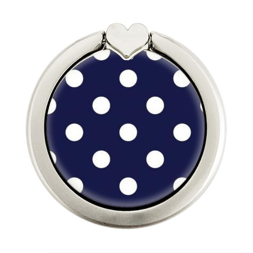 S3533 Blue Polka Dot Graphic Ring Holder and Pop Up Grip