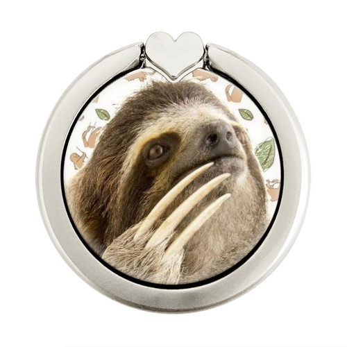 S3559 Sloth Pattern Graphic Ring Holder and Pop Up Grip