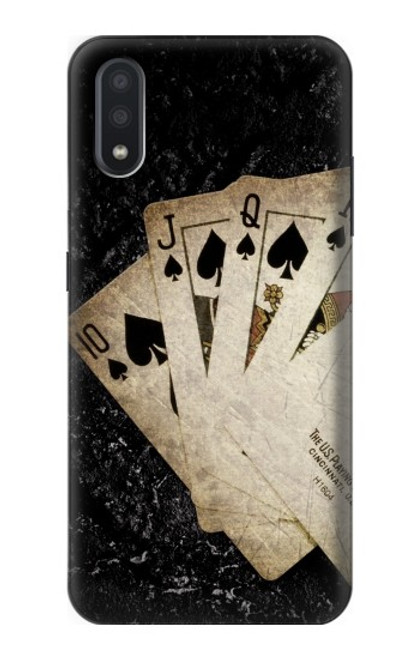 S3231 Vintage Royal Straight Flush Cards Case For Samsung Galaxy A01