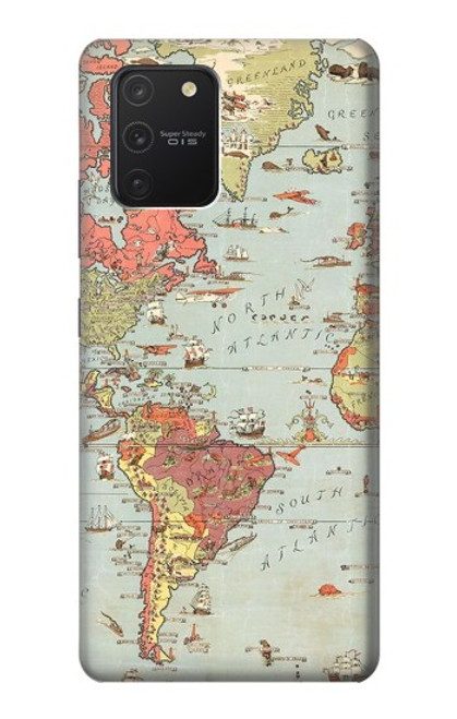 S3418 Vintage World Map Case For Samsung Galaxy S10 Lite