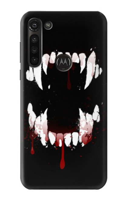 S3527 Vampire Teeth Bloodstain Case For Motorola Moto G8 Power