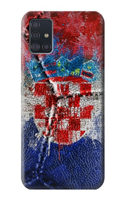 S3313 Croatia Flag Vintage Football Graphic Case For Samsung Galaxy A51 5G