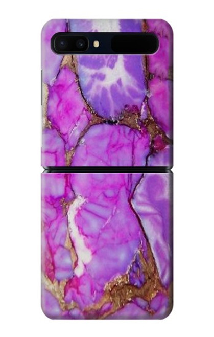 S2907 Purple Turquoise Stone Case For Samsung Galaxy Z Flip 5G