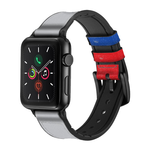 CA0819 Modern Art Leather & Silicone Smart Watch Band Strap For Apple Watch iWatch