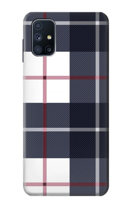 S3452 Plaid Fabric Pattern Case For Samsung Galaxy M51